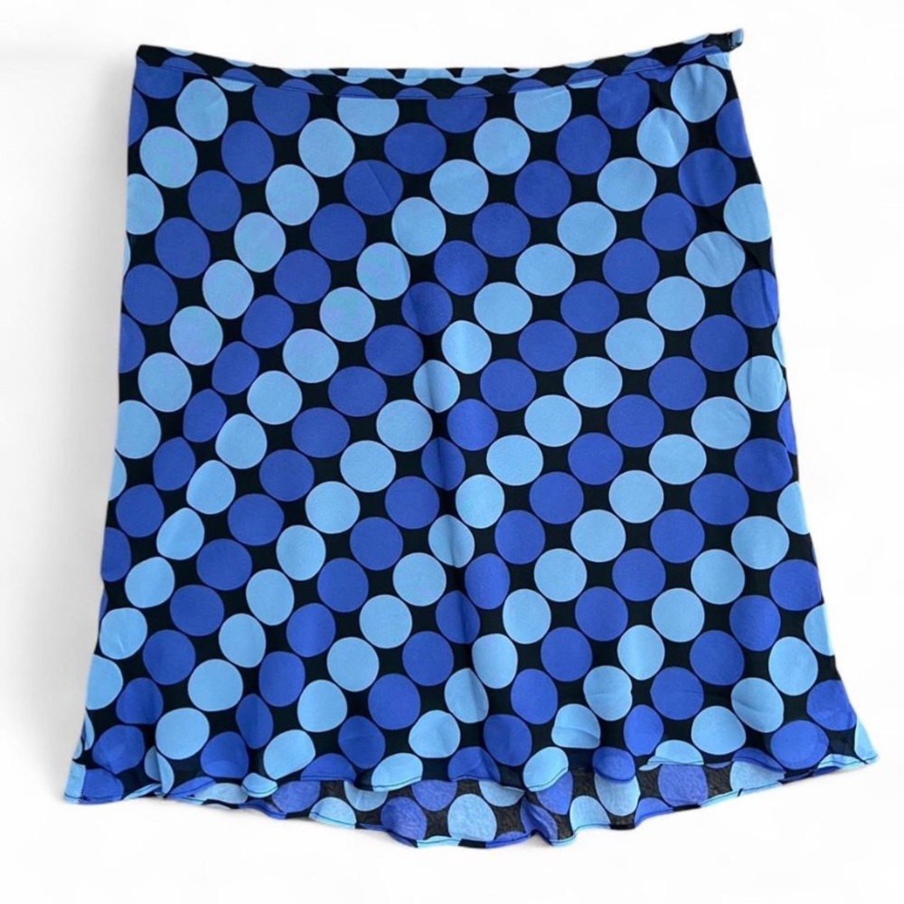 Casual Corner Annex Petite Size 10 Blue Dot Skirt Y2K Vintage